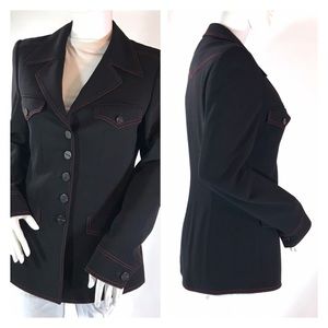 Escada  Black wool  Blazer Jacket Size 4 Gr 34
